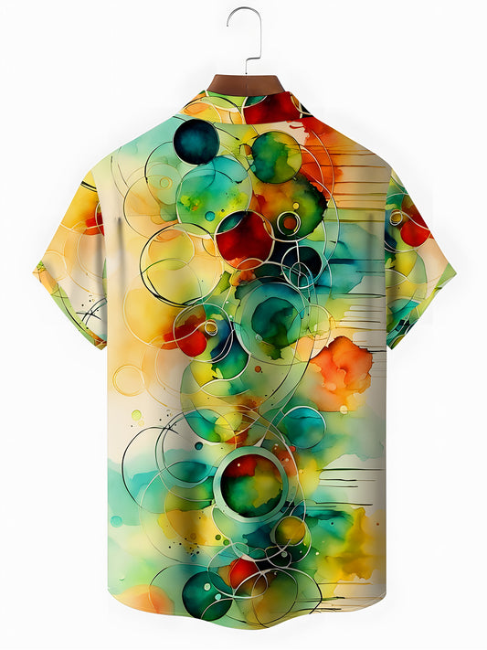 Geometry Artwork Men's Pocket Short Sleeve Shirts