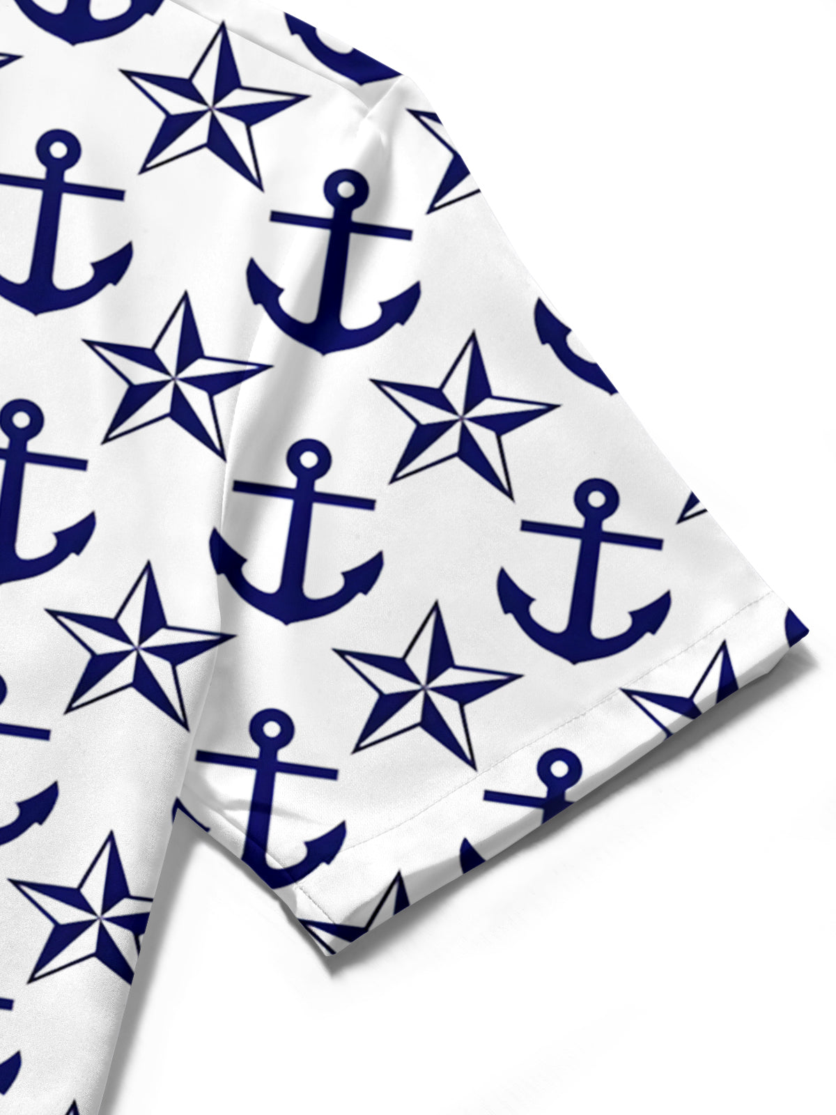 Anchor Print Men's Pocket Short Sleeve Shirts