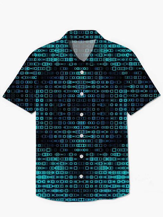Geometric Print Men's Pocket Short Sleeve Shirts