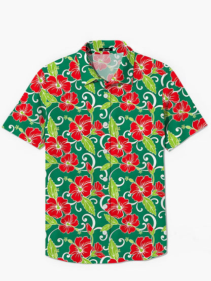 Floral Men's Pocket Short Sleeve Shirts