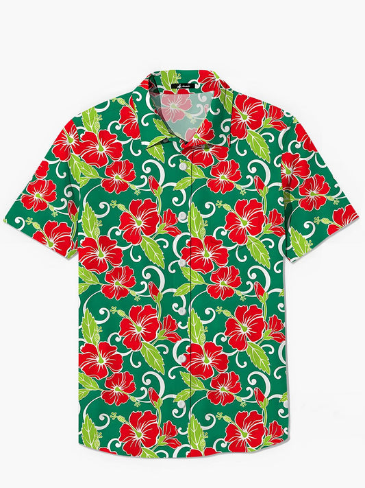 Floral Men's Pocket Short Sleeve Shirts