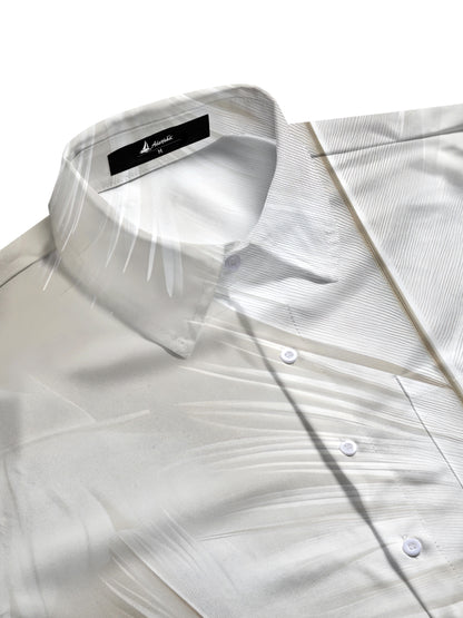 Hawaiian Feather Print Men's Pocket Short Sleeve Shirts