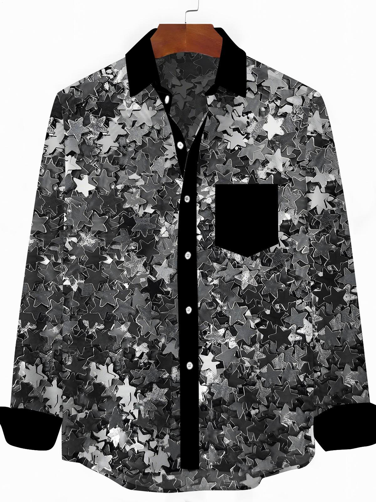 Star Men's Pocket Long Sleeve Shirts