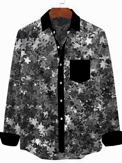 Star Men's Pocket Long Sleeve Shirts