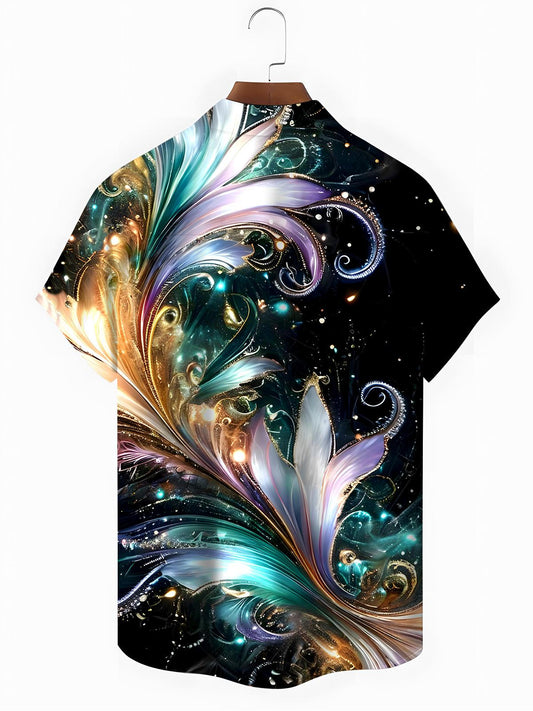 Abstract Men's Pocket Short Sleeve Shirts