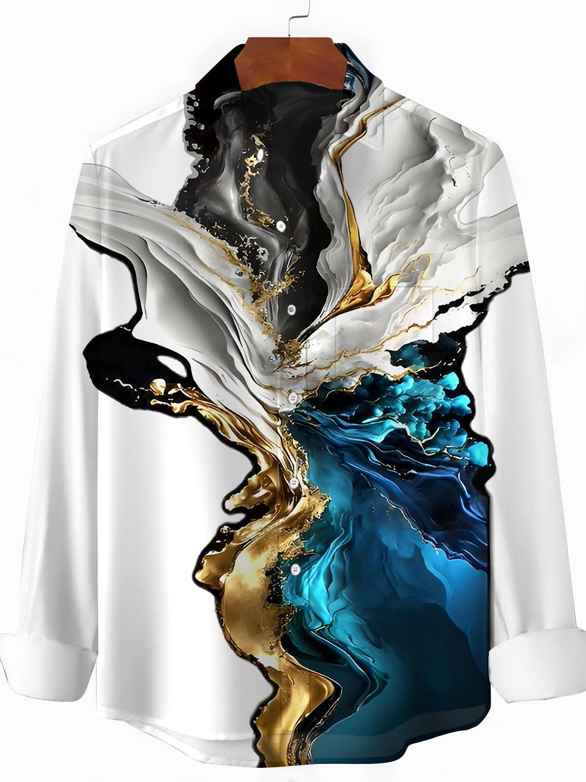 Abstract Men's Pocket Long Sleeve Shirts