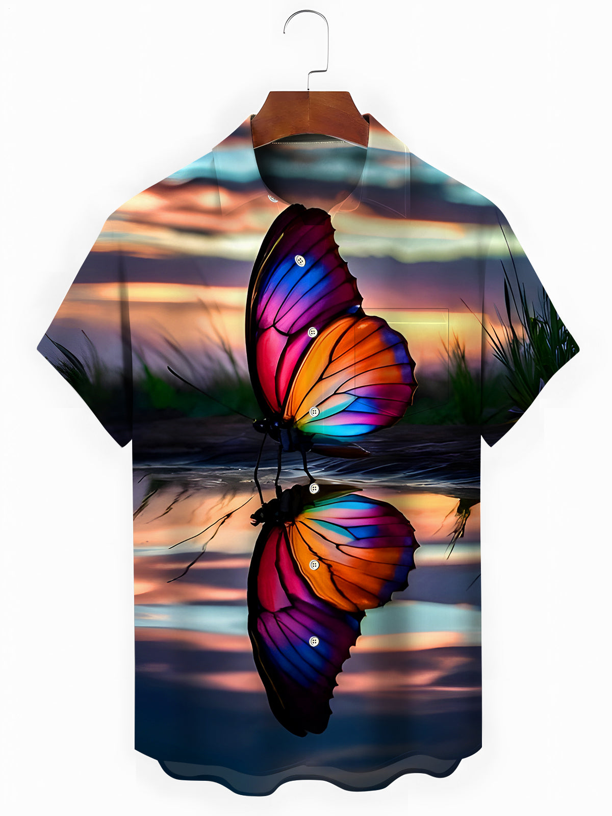 Butterfly Men's Pocket Short Sleeve Shirts