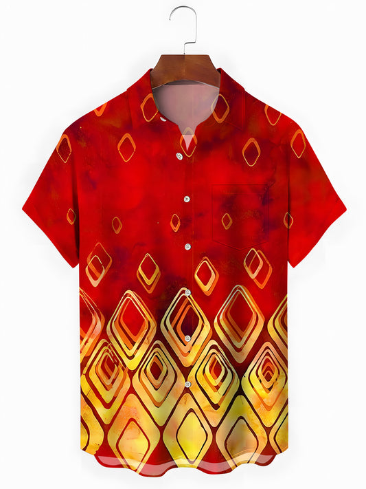 Geometry Men's Pocket Short Sleeve Shirts