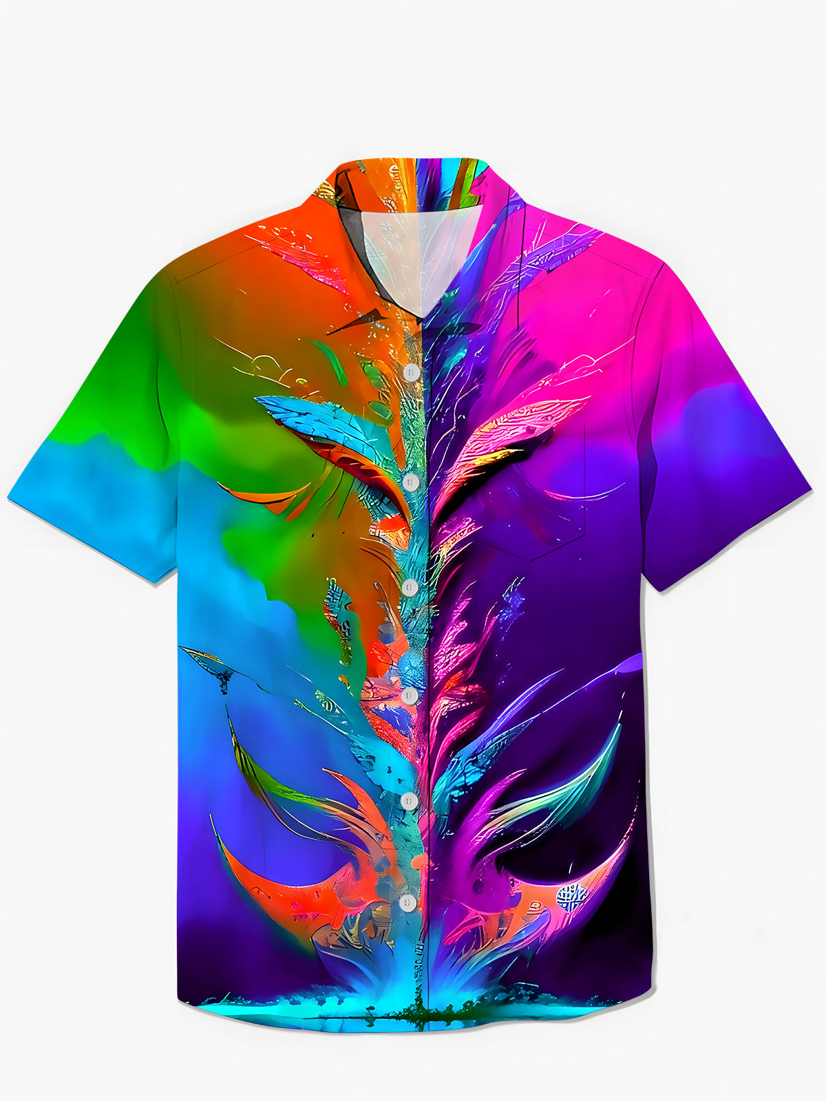 Tie Dye Men's Pocket Short Sleeve Shirts