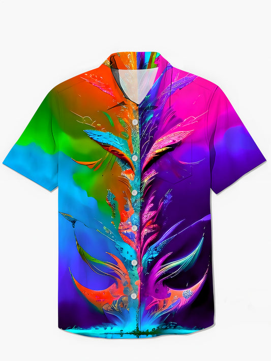 Tie Dye Men's Pocket Short Sleeve Shirts