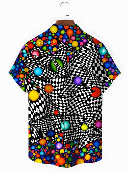 Geometry Men's Pocket Short Sleeve Shirts