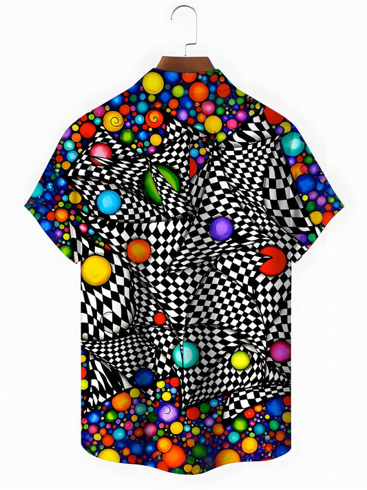 Geometry Men's Pocket Short Sleeve Shirts