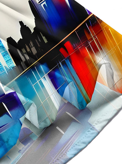 London Painting Art Print Men's Pocket Short Sleeve Shirts