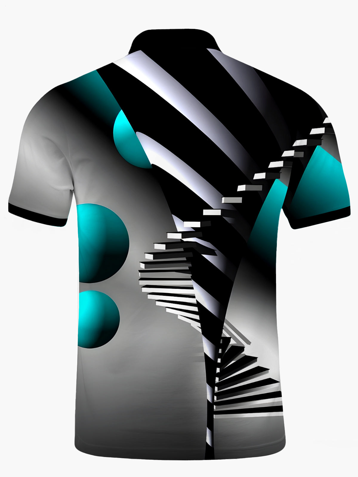 Geometry Men's Short Sleeve Button Polo Shirt