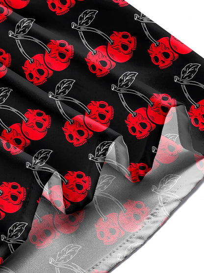 Cherry Skull Men's Pocket Short Sleeve Shirts