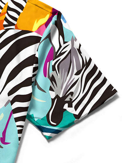 Zebra Men's Pocket Short Sleeve Shirts