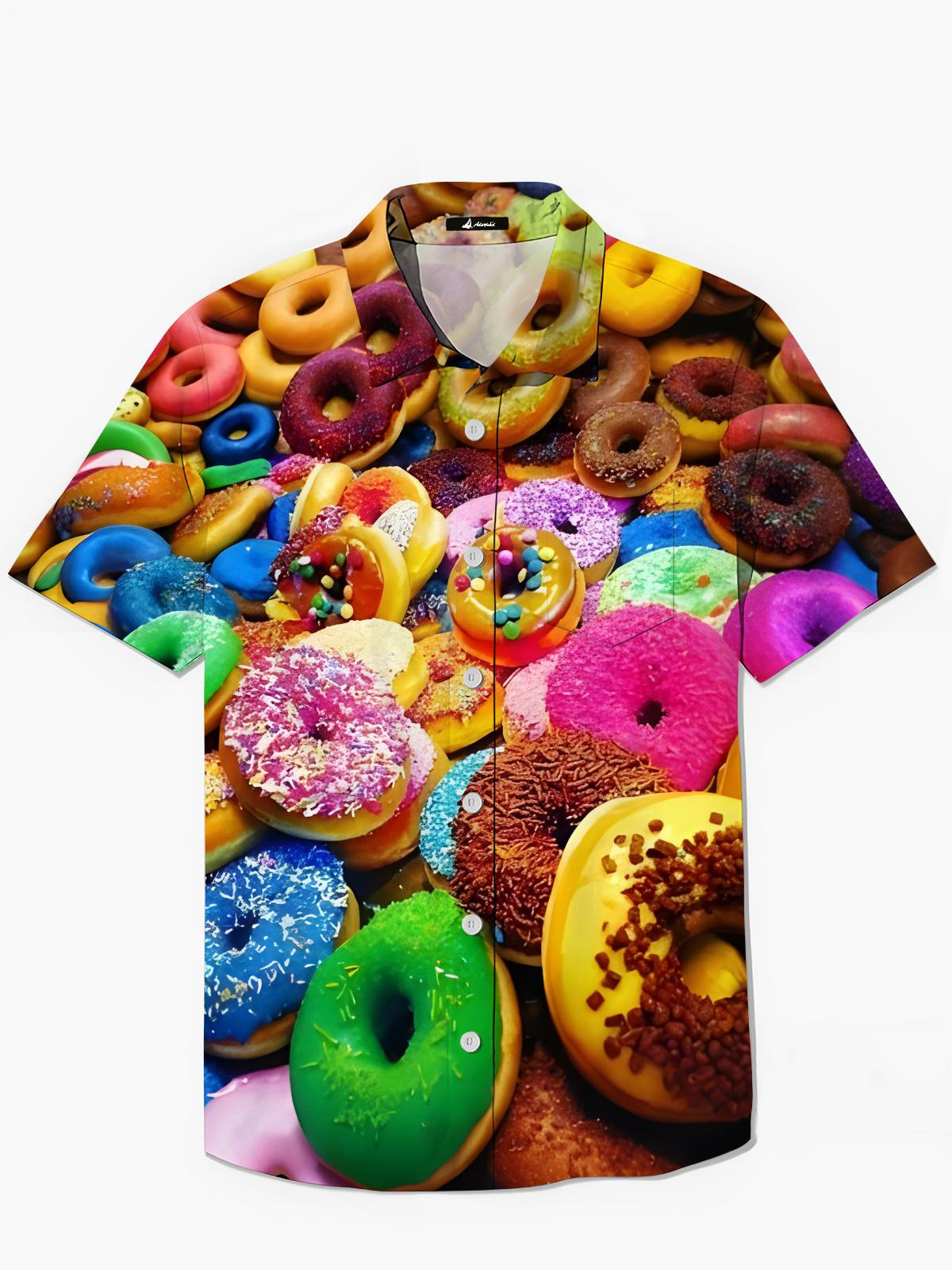 Donut Men's Pocket Short Sleeve Shirts