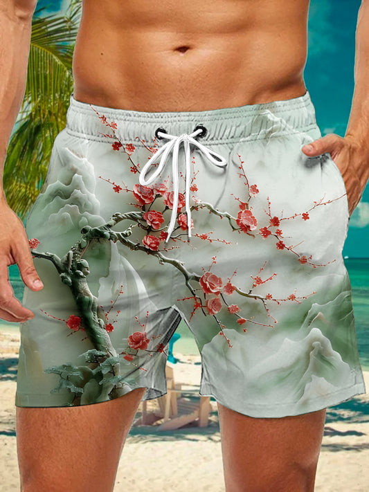 Floral Print Men's Print Pocket Shorts