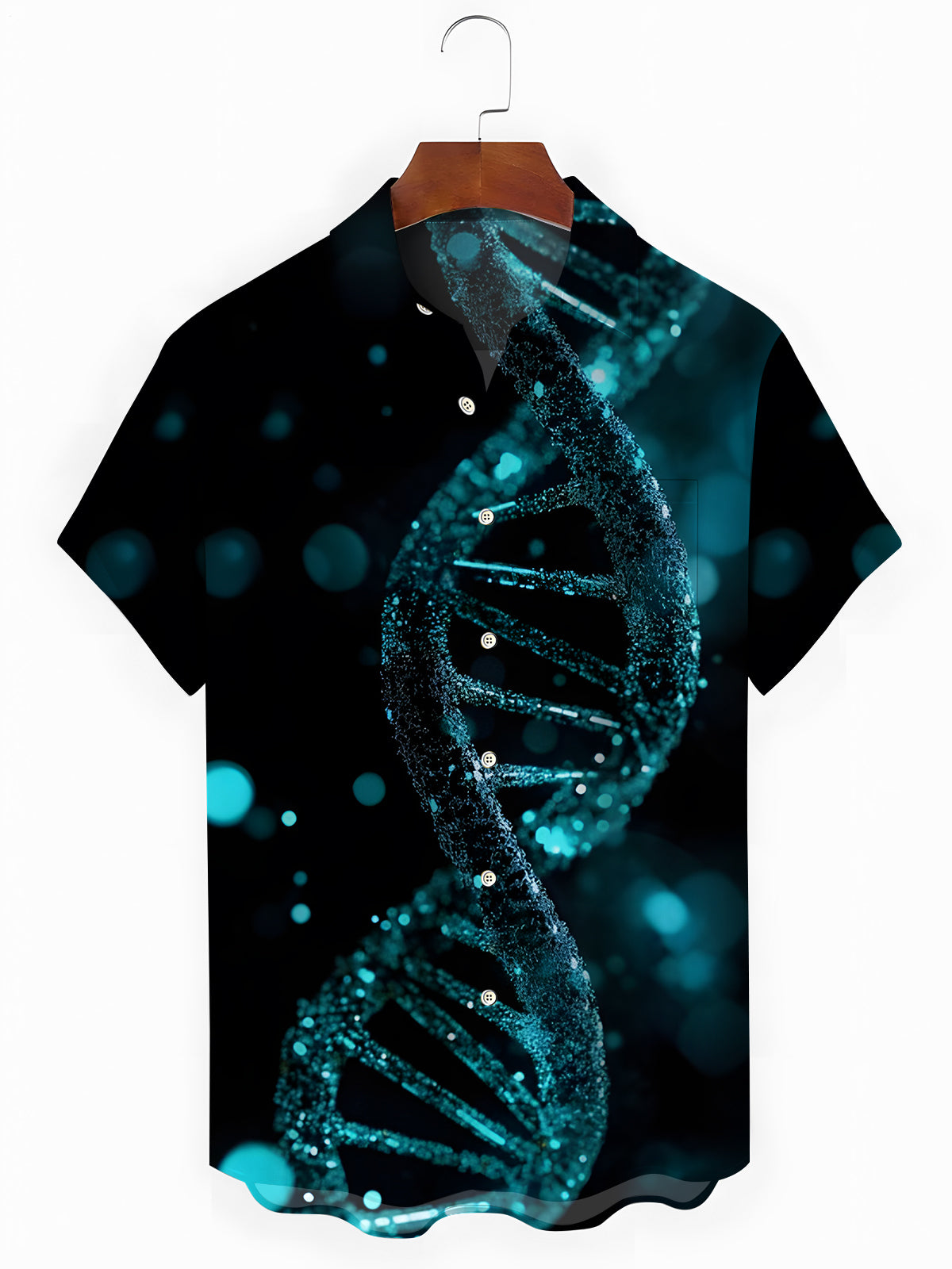 DNA Art Print Men's Pocket Short Sleeve Shirts