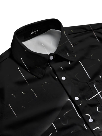 Puzzle Print Men's Pocket Short Sleeve Shirts