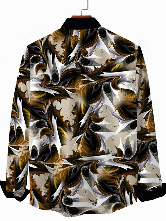 Abstract Men's Pocket Long Sleeve Shirts