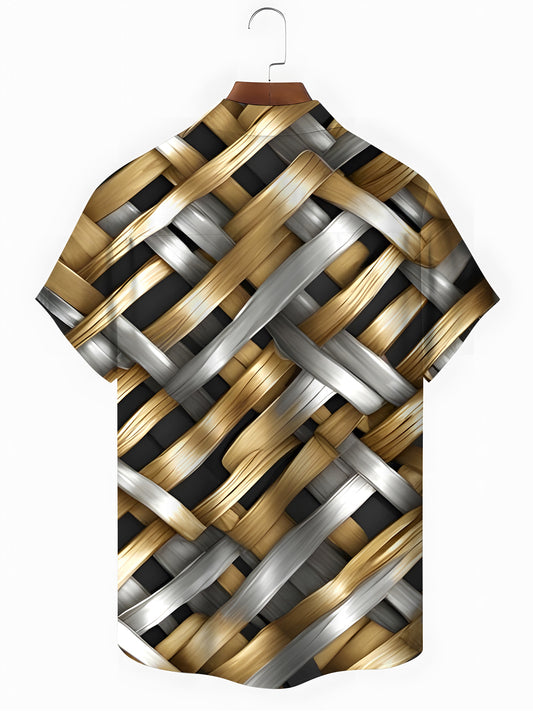 Geometry Men's Pocket Short Sleeve Shirts