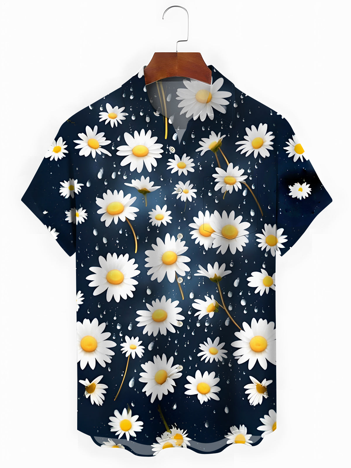 Floral Men's Pocket Short Sleeve Shirts