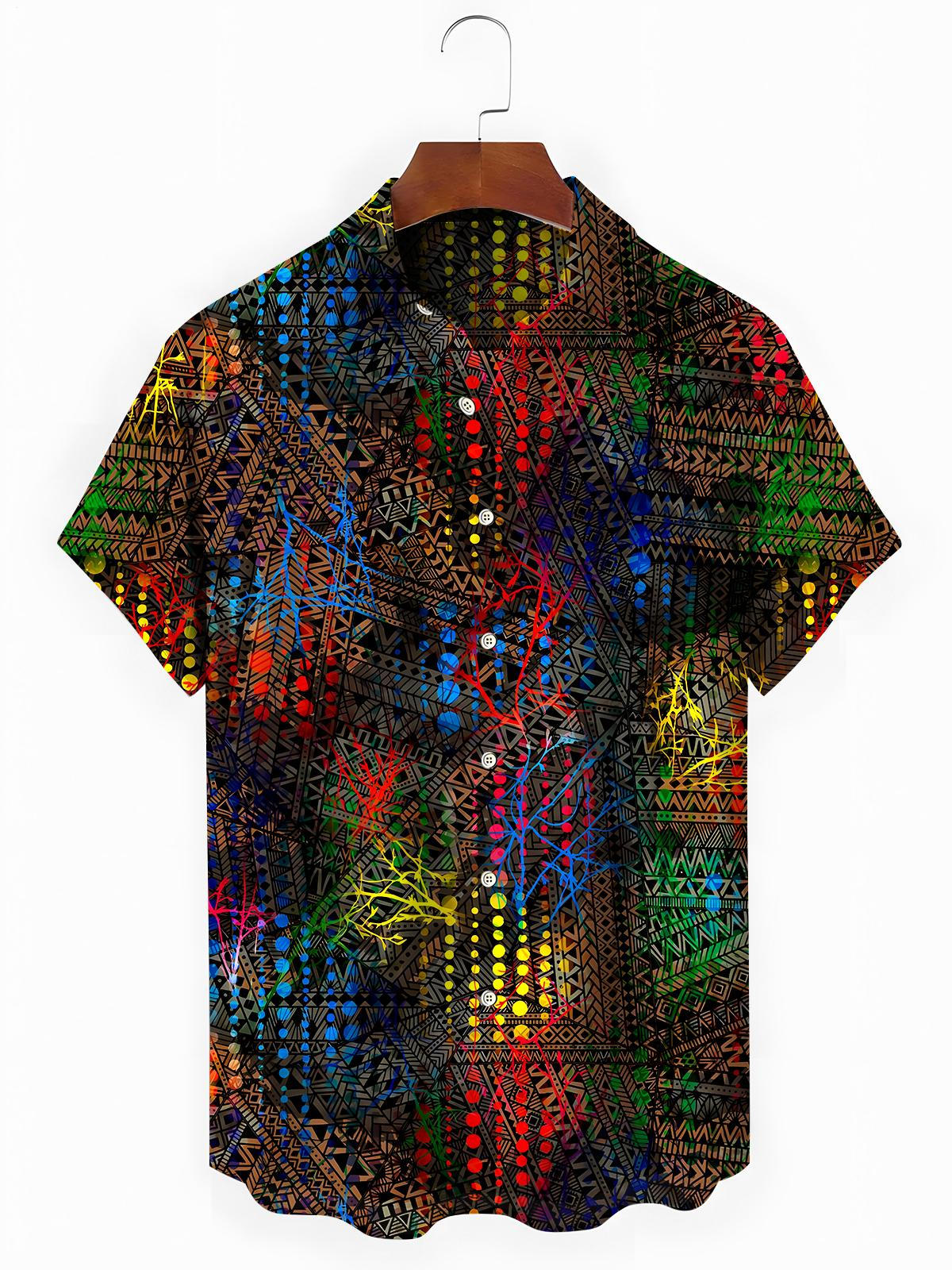 Geometry Men's Pocket Short Sleeve Shirts