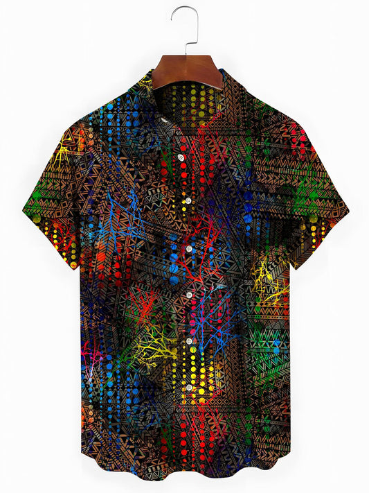 Geometry Men's Pocket Short Sleeve Shirts