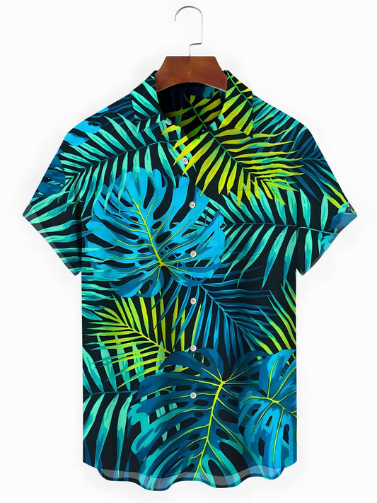 Hawaiian Leaf Men's Pocket Short Sleeve Shirts