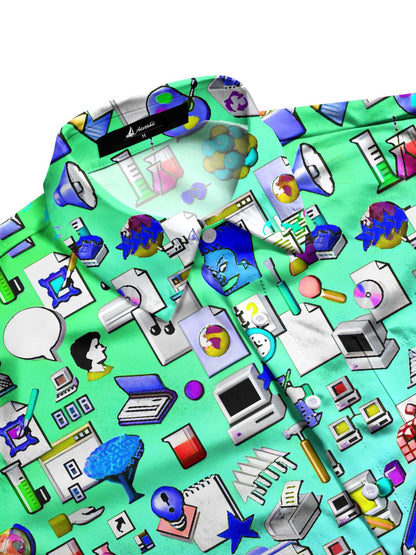 Computer Men's Pocket Short Sleeve Shirts
