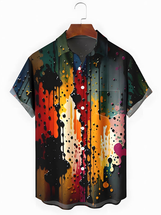 Tie Dye Men's Pocket Short Sleeve Shirts