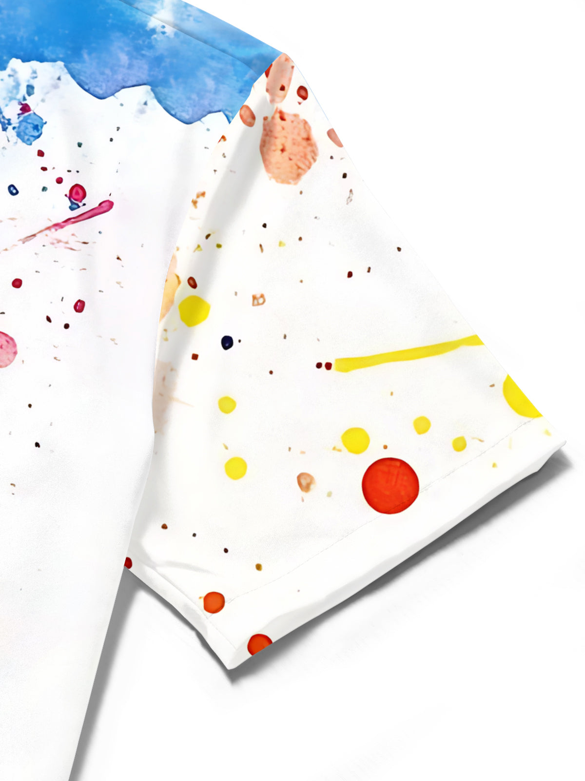 Ink Splash Print Men's Pocket Short Sleeve Shirts