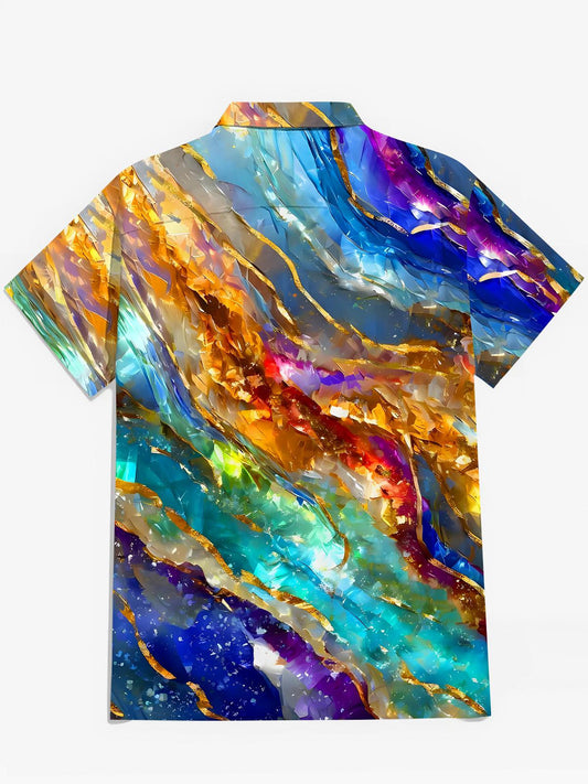 Abstract Men's Pocket Short Sleeve Shirts