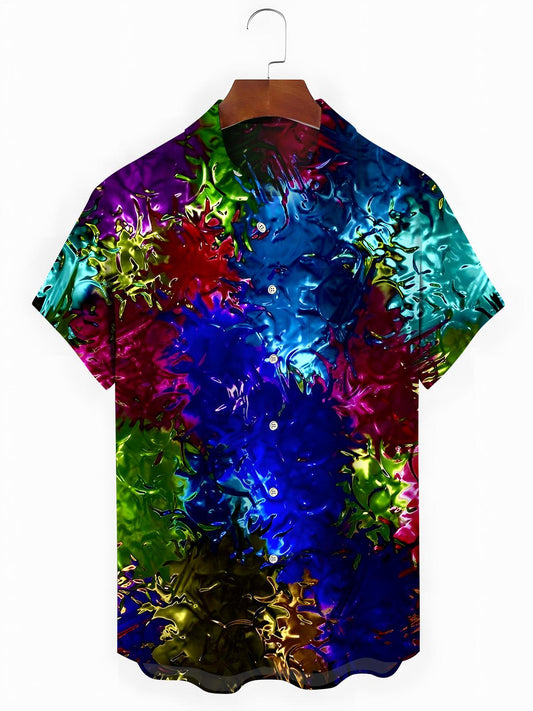 Tie Dye Men's Pocket Short Sleeve Shirts