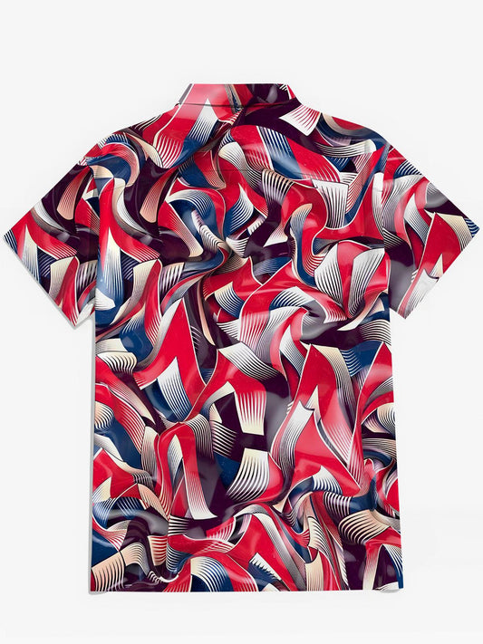 Abstract Men's Pocket Short Sleeve Shirts