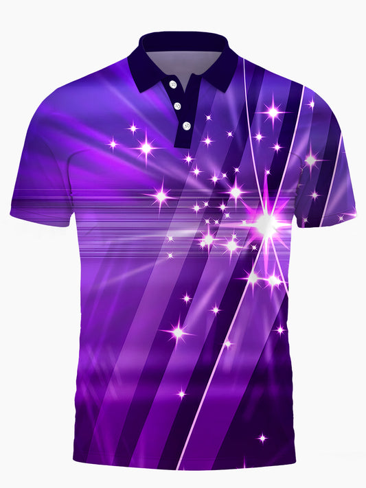 Geometry Men's Short Sleeve Button Polo Shirt