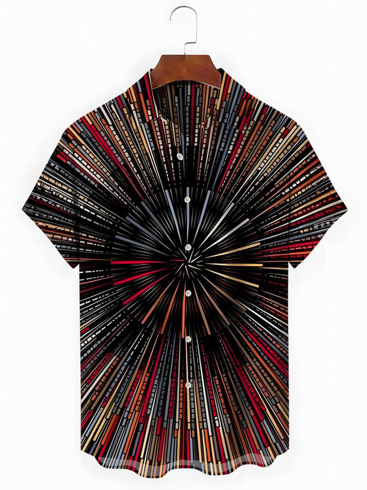 Geometry Men's Pocket Short Sleeve Shirts