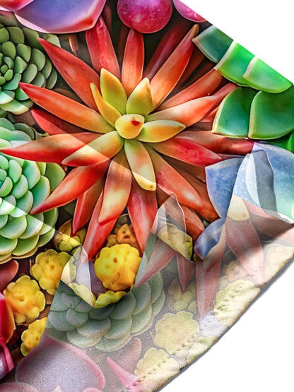 Succulent Print Men's Pocket Short Sleeve Shirts