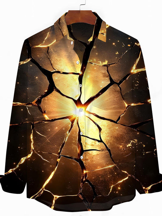 Glass Fragments Men's Pocket Long Sleeve Shirts