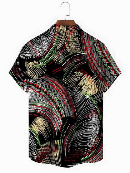 Geometry Men's Pocket Short Sleeve Shirts