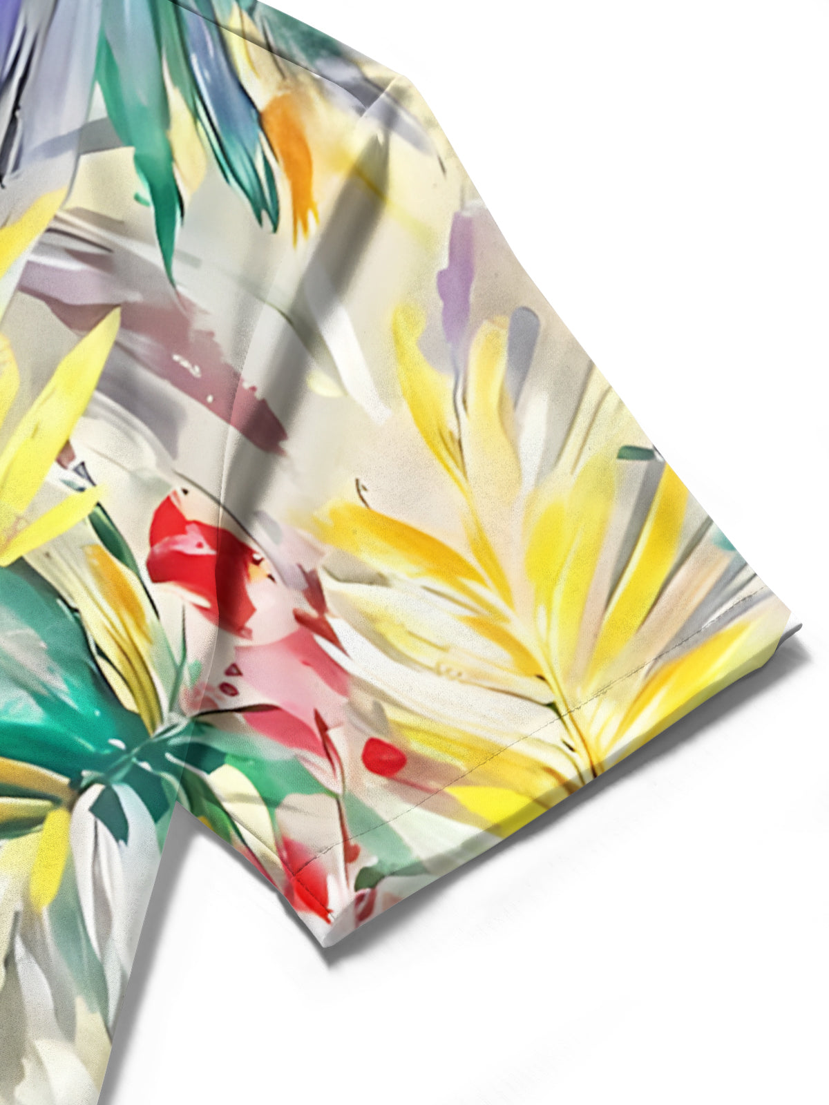 Leaf Print Men's Pocket Short Sleeve Shirts