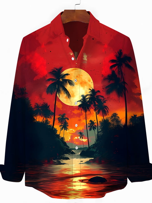 Hawaiian Men's Pocket Long Sleeve Shirts