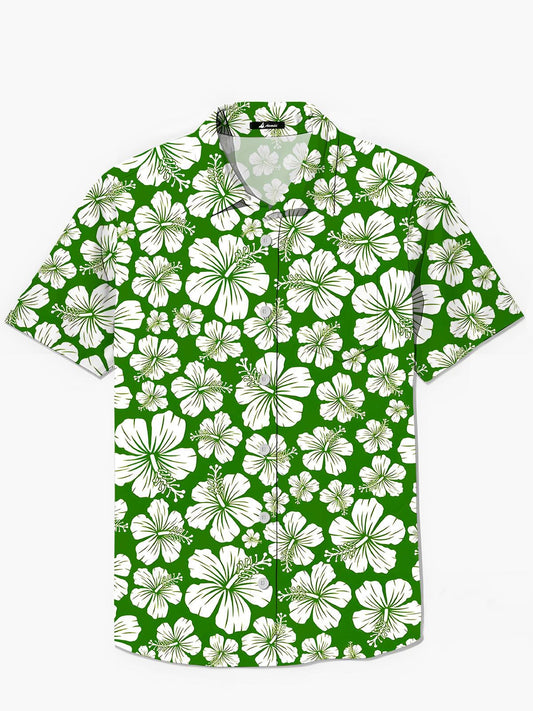 Floral Men's Pocket Short Sleeve Shirts