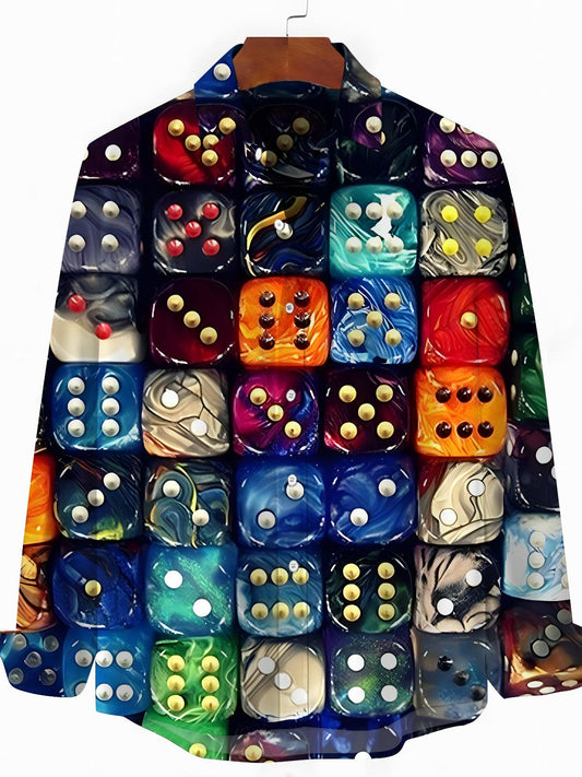 Dice Men's Pocket Long Sleeve Shirts