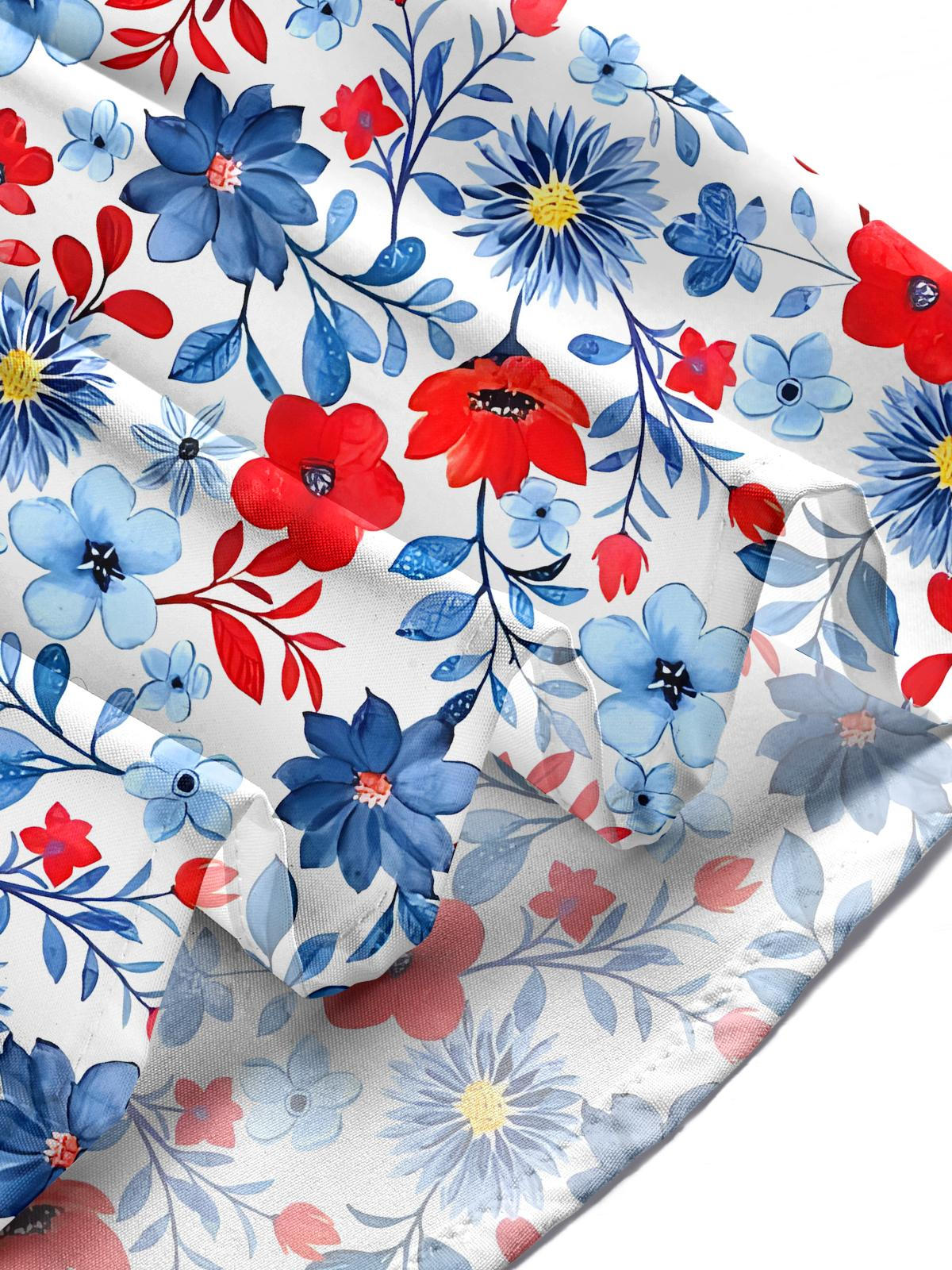 Hawaiian Floral Men's Pocket Short Sleeve Shirts