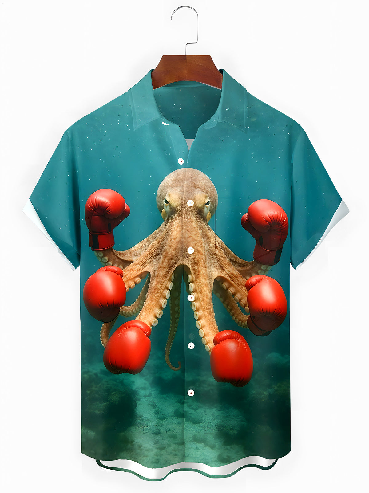 Octopus Boxing Men's Pocket Short Sleeve Shirts