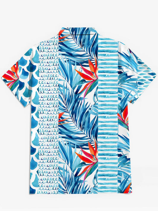 Floral Men's Pocket Short Sleeve Shirts