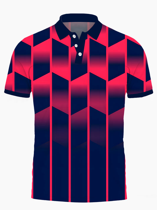Geometry Men's Short Sleeve Button Polo Shirt