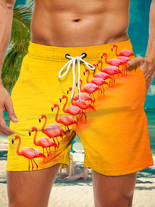 Flamingo Men's Print Pocket Shorts